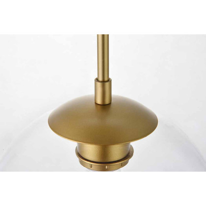 Elegant Baxter 1 Light Plug-In Pendant - Brass, L 10" (LDPG2212BR)
