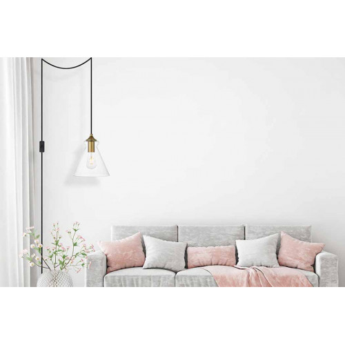 Elegant Destry 1 Light Plug-In Pendant - Brass (LDPG2244BR)