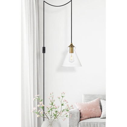 Elegant Destry 1 Light Plug-In Pendant - Brass (LDPG2244BR)