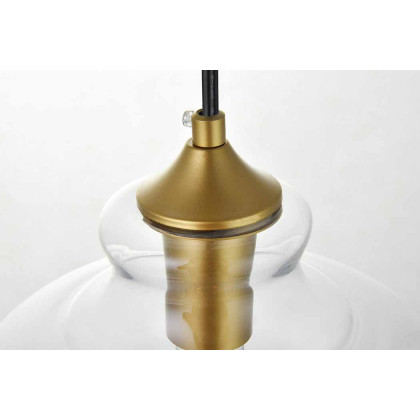Elegant Destry 1 Light Plug-In Pendant - Brass, L 9.4" (LDPG2246BR)