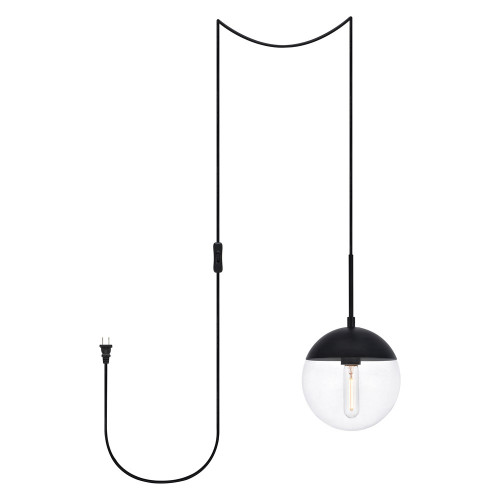 Elegant Eclipse 1 Light Plug - Black, L 8" (LDPG6027BK)