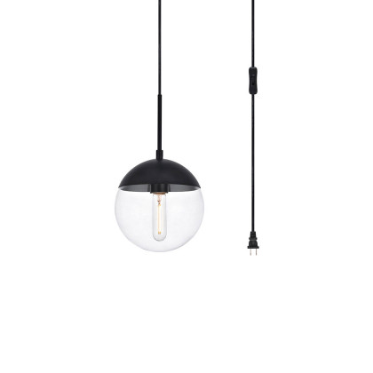 Elegant Eclipse 1 Light Plug - Black, L 8" (LDPG6027BK)