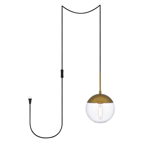 Elegant Eclipse 1 Light Plug - Brass, L 8" (LDPG6031BR)