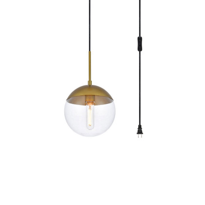 Elegant Eclipse 1 Light Plug - Brass, L 8" (LDPG6031BR)