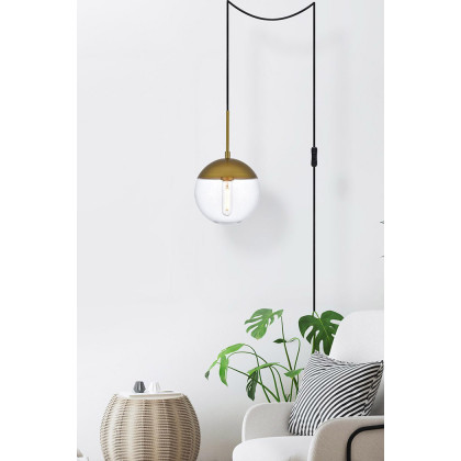 Elegant Eclipse 1 Light Plug - Brass, L 8" (LDPG6031BR)