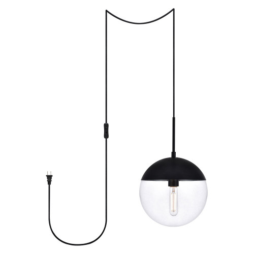 Elegant Eclipse 1 Light Plug - Black, L 10" (LDPG6033BK)