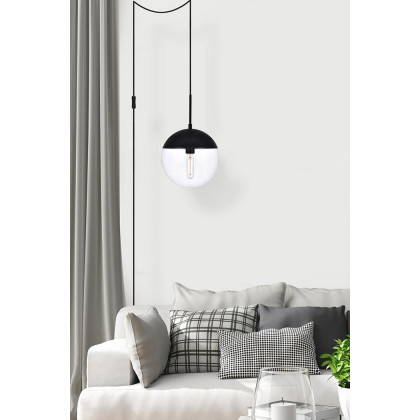 Elegant Eclipse 1 Light Plug - Black, L 10" (LDPG6033BK)