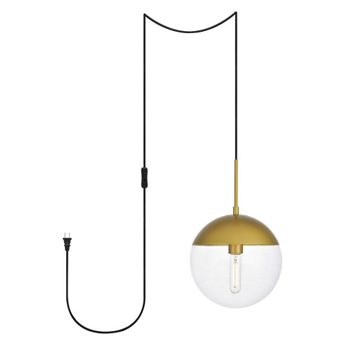 Elegant Eclipse 1 Light Plug - Brass, L 10" (LDPG6037BR)
