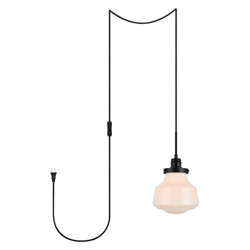 Elegant Lyle 1 Light Plug - Black/Glass Matte (LDPG6255BK)