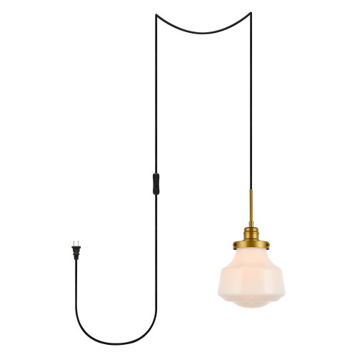 Elegant Lyle 1 Light Plug - Brass/Glass Matte (LDPG6257BR)