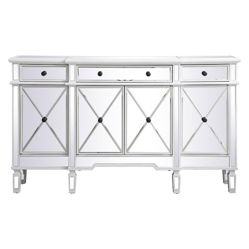 Elegant 60" Mirrored Credenza - White (MF6-1001AW)