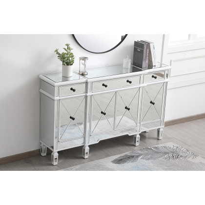 Elegant 60" Mirrored Credenza - White (MF6-1001AW)