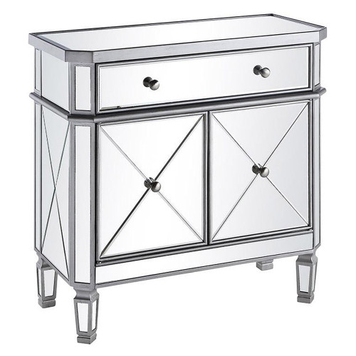 Elegant 32" Mirrored Cabinet - Silver (MF6-1002SC)