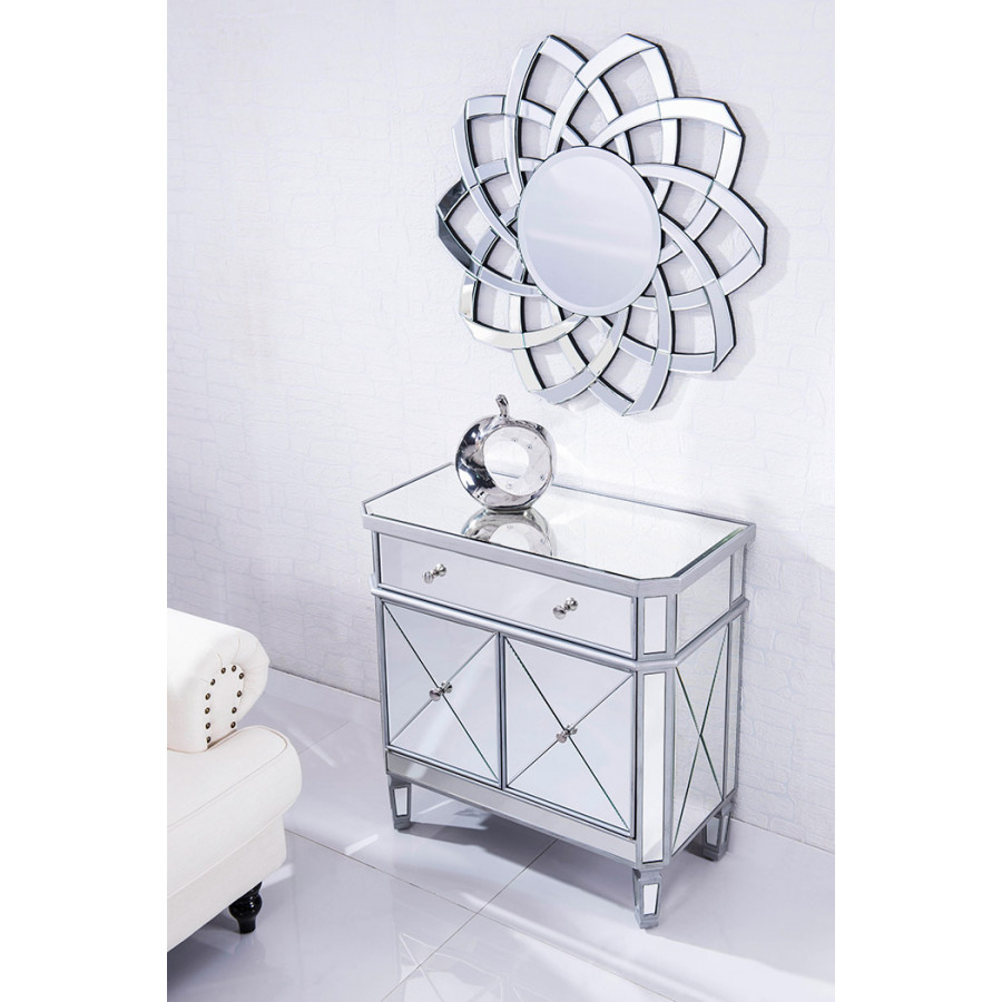 Elegant 32" Mirrored Cabinet - Silver (MF6-1002SC)