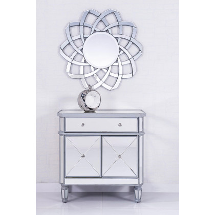 Elegant 32" Mirrored Cabinet - Silver (MF6-1002SC)