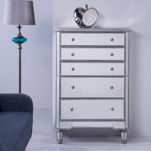 Elegant 5 Drawer Cabinet - Silver (MF6-1026S)