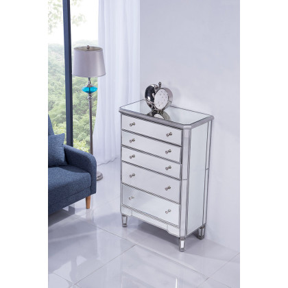 Elegant 5 Drawer Cabinet - Silver (MF6-1026S)
