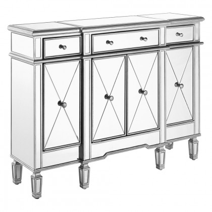 Elegant 3 Drawer 4 Door Cabinet - Silver (MF6-1111SC)