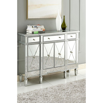 Elegant 3 Drawer 4 Door Cabinet - Silver (MF6-1111SC)