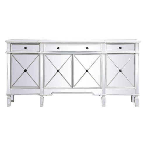 Elegant 72" Mirrored Credenza - White (MF6-2111AW)