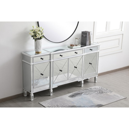 Elegant 72" Mirrored Credenza - White (MF6-2111AW)