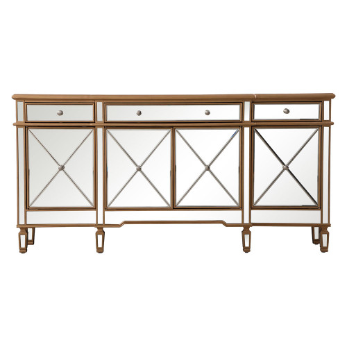 Elegant 72" Mirrored Credenza - Gold (MF6-2111GC)