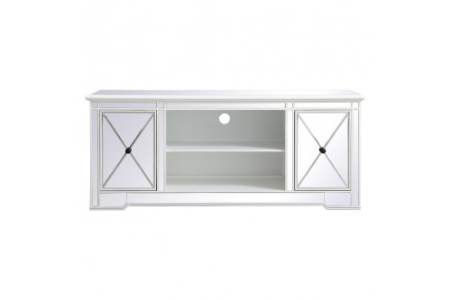 Elegant™ - MF60160 Modern 60" Mirrored TV Stand with Crystal Fireplace