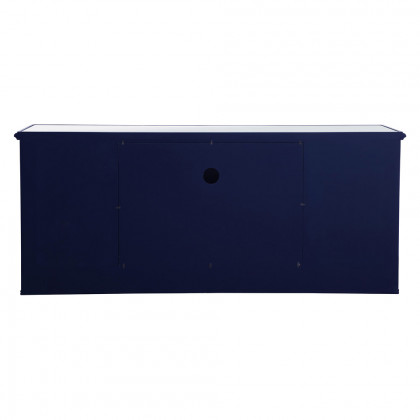 Elegant Modern 60" Mirrored TV Stand with Crystal Fireplace - Blue (MF60160BL)