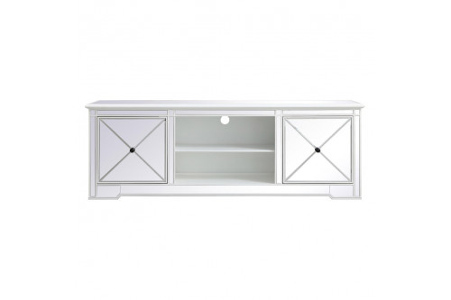 Elegant™ - MF60172 Modern 72" Mirrored TV Stand with Crystal Fireplace