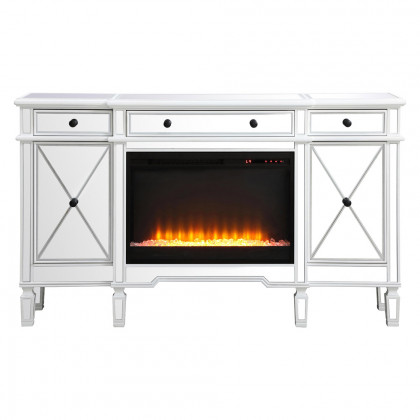 Elegant - Contempo Mirrored Credenza with Wood Fireplace (PNT-MF61060)