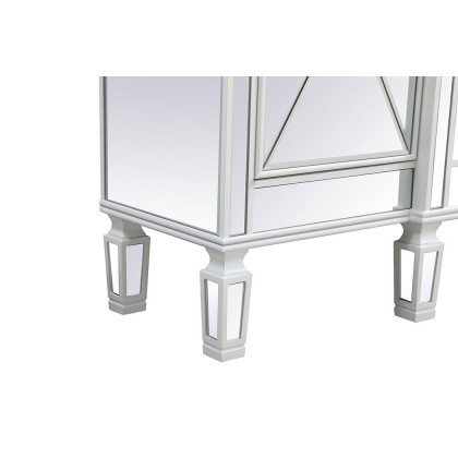 Elegant Contempo 60" Mirrored Credenza with Wood Fireplace - White (MF61060AW-F2)