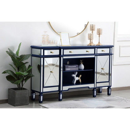Elegant Contempo 60" Mirrored Credenza - Blue (MF61060BL)