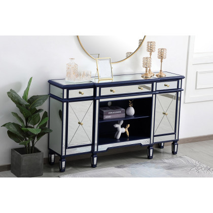Elegant Contempo 60" Mirrored Credenza - Blue (MF61060BL)