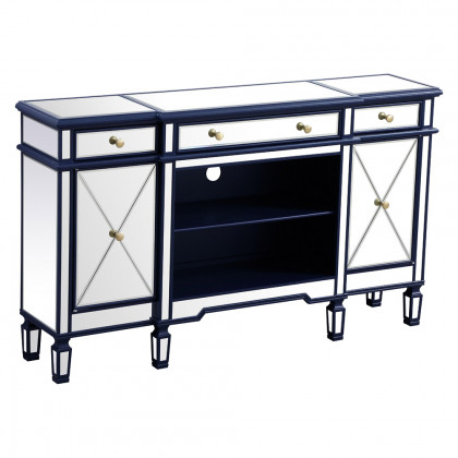 Elegant Contempo 60" Mirrored Credenza - Blue (MF61060BL)
