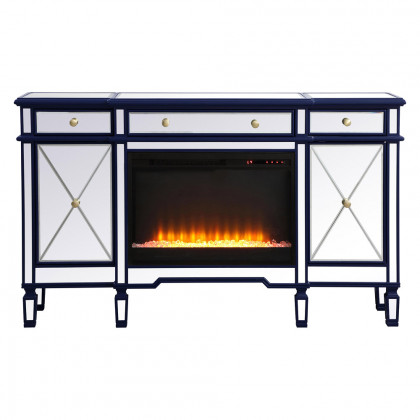Elegant - Contempo Mirrored Credenza with Wood Fireplace (PNT-MF61060)