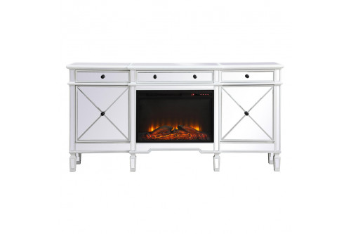 Elegant™ - MF61072 Contempo 72" Mirrored Credenza with Wood Fireplace