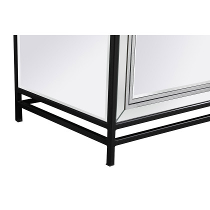 Elegant James 72" Mirrored TV Stand - Black (MF70172BK-F1)