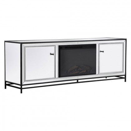 Elegant James 72" Mirrored TV Stand - Black (MF70172BK-F1)