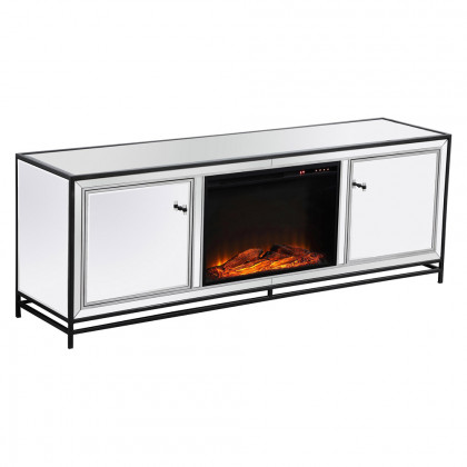 Elegant James 72" Mirrored TV Stand - Black (MF70172BK-F1)