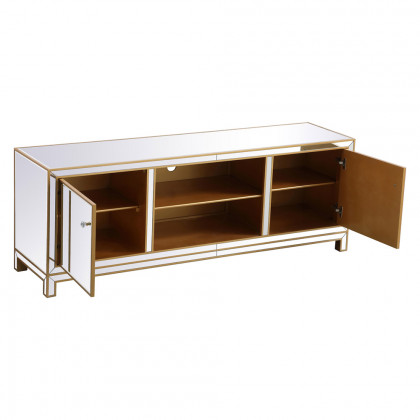 Elegant James 72" Mirrored TV Stand - Gold (MF70172G)