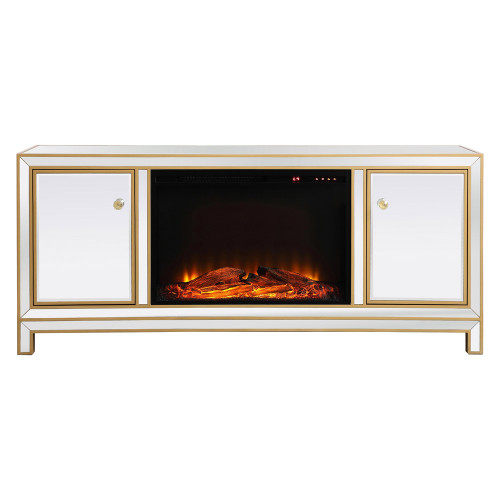 Elegant 60" Mirrored TV Stand - Gold (MF701G-F1)
