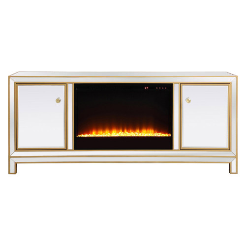 Elegant 60" Mirrored TV Stand - Gold (MF701G-F2)