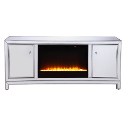 Elegant 60" Mirrored TV Stand - Silver (MF701S-F2)