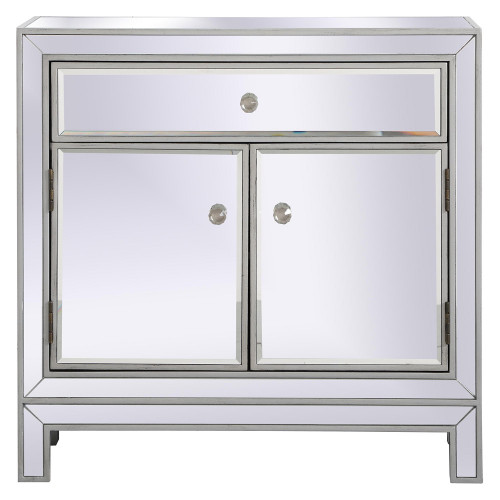 Elegant 29" Mirrored Cabinet - Silver (MF71034S)