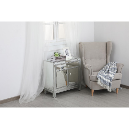 Elegant 29" Mirrored Cabinet - Silver (MF71034S)