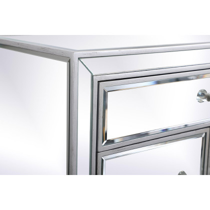 Elegant 29" Mirrored Cabinet - Silver (MF71034S)