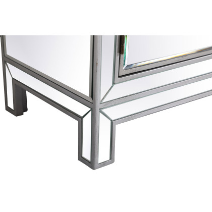 Elegant 29" Mirrored Cabinet - Silver (MF71034S)