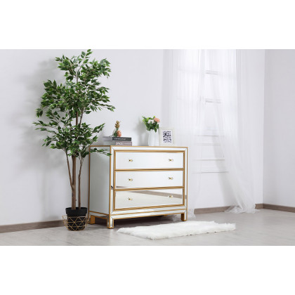 Elegant 3 Drawers 40" Chest - Gold (MF72019G)