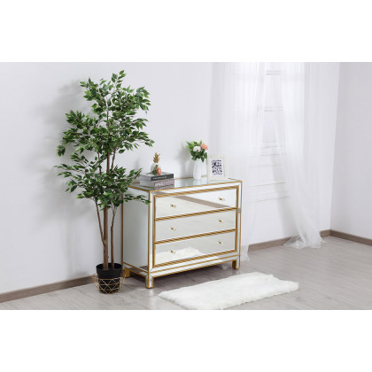 Elegant 3 Drawers 40" Chest - Gold (MF72019G)