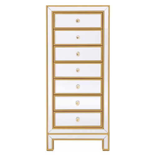 Elegant 7 Drawers 18" Lingerie Chest - Gold (MF72047G)